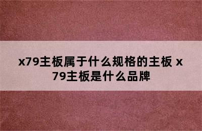 x79主板属于什么规格的主板 x79主板是什么品牌